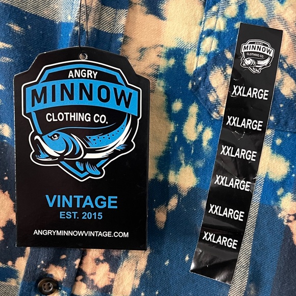 Angry Minnow Men's Acid Washed Hamm's Beer Cotton Flannel Shirt XXL NWT - Picture 3 of 8